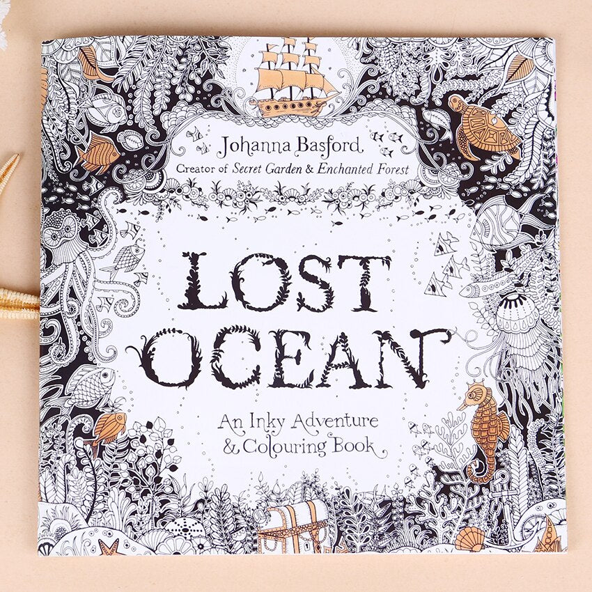 Lost Ocean Adult Coloring Book, 24 Pages by HitMyNeed