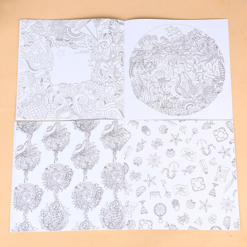 Lost Ocean Adult Coloring Book, 24 Pages by HitMyNeed