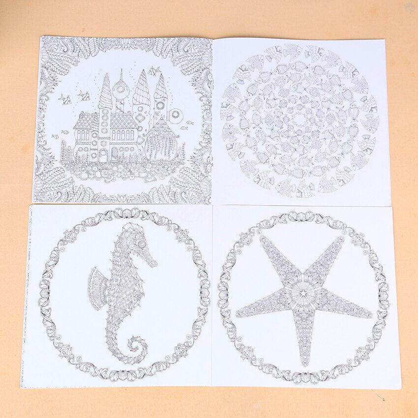 Lost Ocean Adult Coloring Book, 24 Pages by HitMyNeed