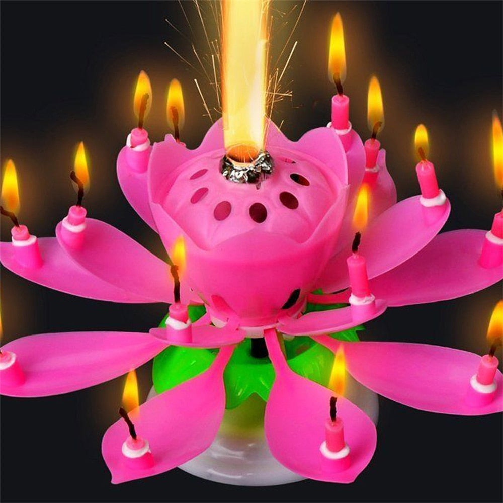 Lotus Musical Birthday Candle Cake Topper by HitMyNeed