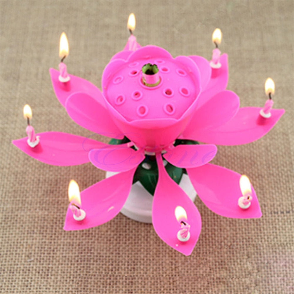 Lotus Musical Birthday Candle Cake Topper by HitMyNeed