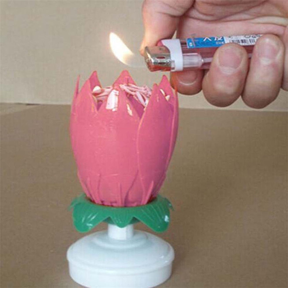 Lotus Musical Birthday Candle Cake Topper by HitMyNeed
