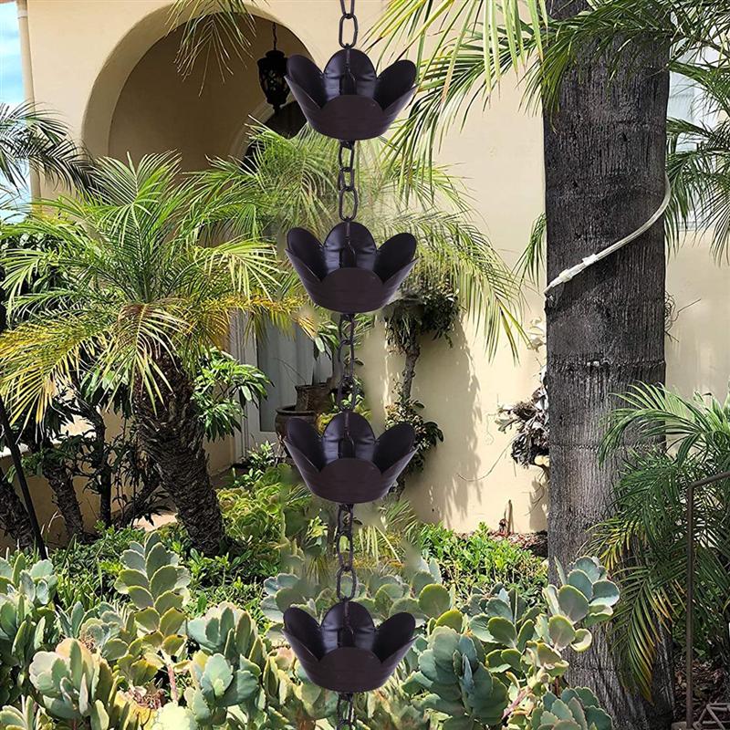 Lotus Rain Chain Copper Outdoor Water Feature by HitMyNeed