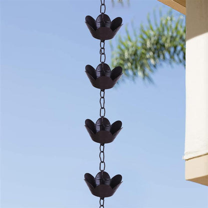 Lotus Rain Chain Copper Outdoor Water Feature by HitMyNeed