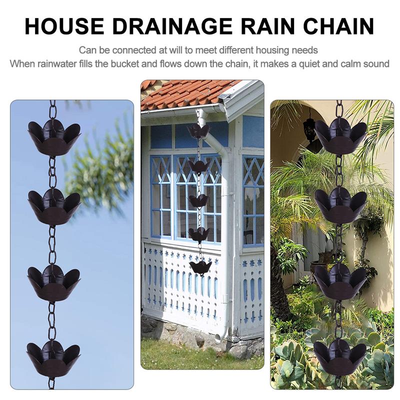 Lotus Rain Chain Copper Outdoor Water Feature by HitMyNeed