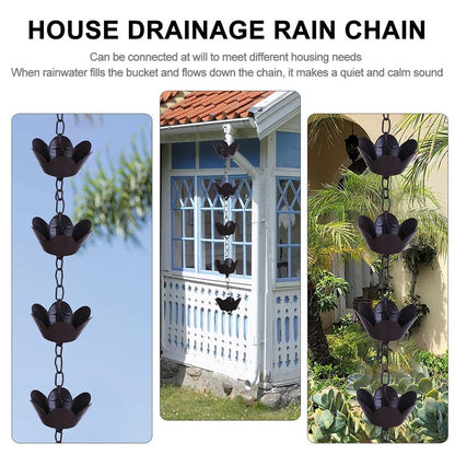 Lotus Rain Chain Copper Outdoor Water Feature by HitMyNeed
