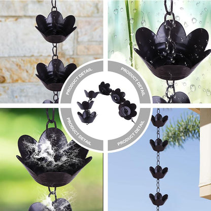 Lotus Rain Chain Copper Outdoor Water Feature by HitMyNeed