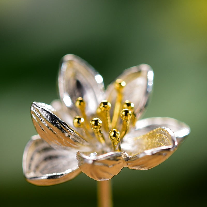 Lotus Stud Earrings in 925 Sterling Silver by HitMyNeed