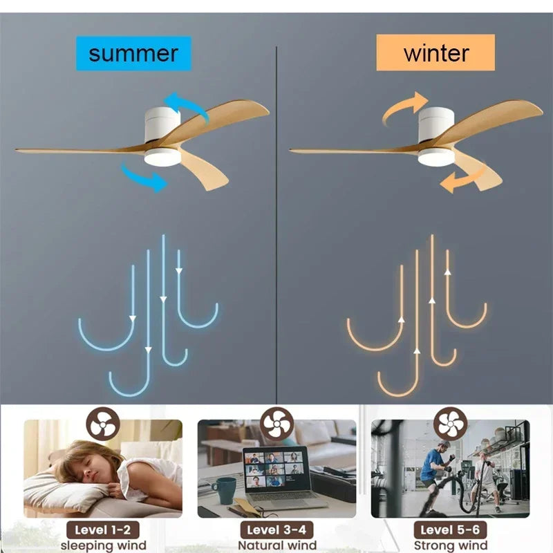 Low Ceiling DC Ceiling Fan Light with Remote 38-56" by HitMyNeed