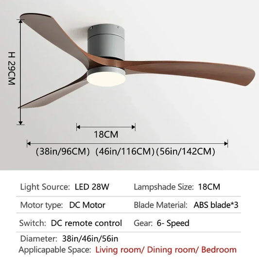 Low Ceiling DC Ceiling Fan Light with Remote 38-56" gray-walnut-grain 46-inch dc-wall-switch by HitMyNeed