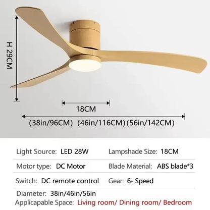 Low Ceiling DC Ceiling Fan Light with Remote 38-56" whole-wood-grain 38-inch dc-remote-control by HitMyNeed