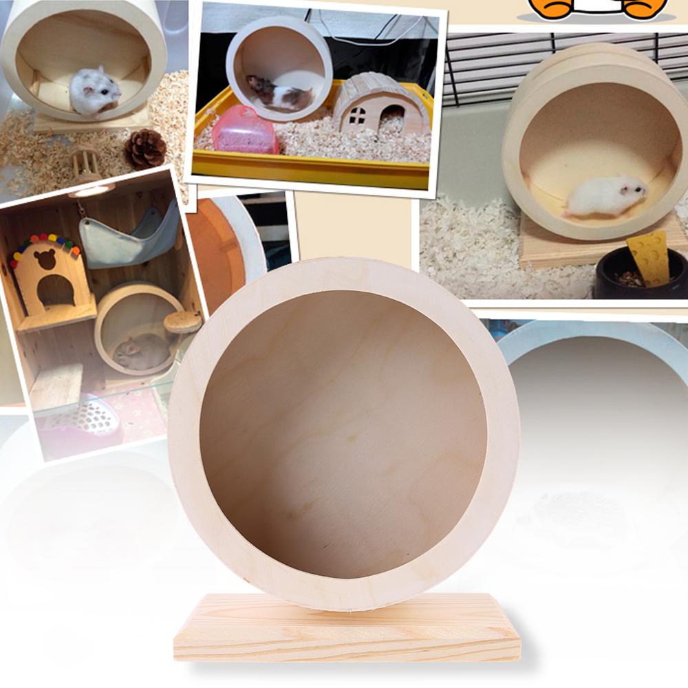 Low Noise Wooden Hamster Wheel for Small Pets by HitMyNeed