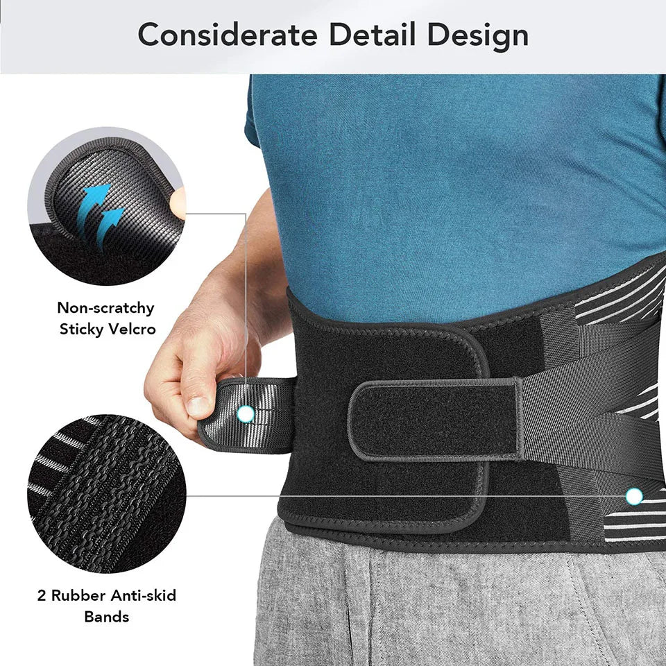 Lower Back Brace with 6 Stays for Lumbar Support by HitMyNeed