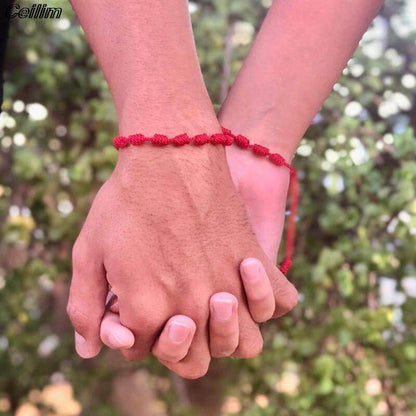 Lucky 7 Knot Red Rope Feng Shui Bracelet by HitMyNeed