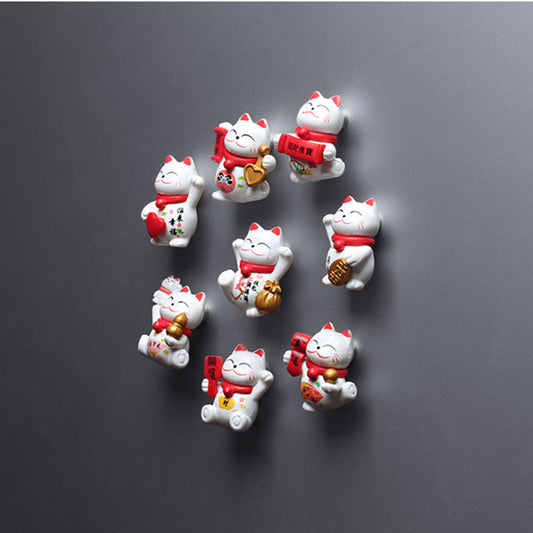 Lucky Cat Refrigerator Magnets Set of 8 by HitMyNeed