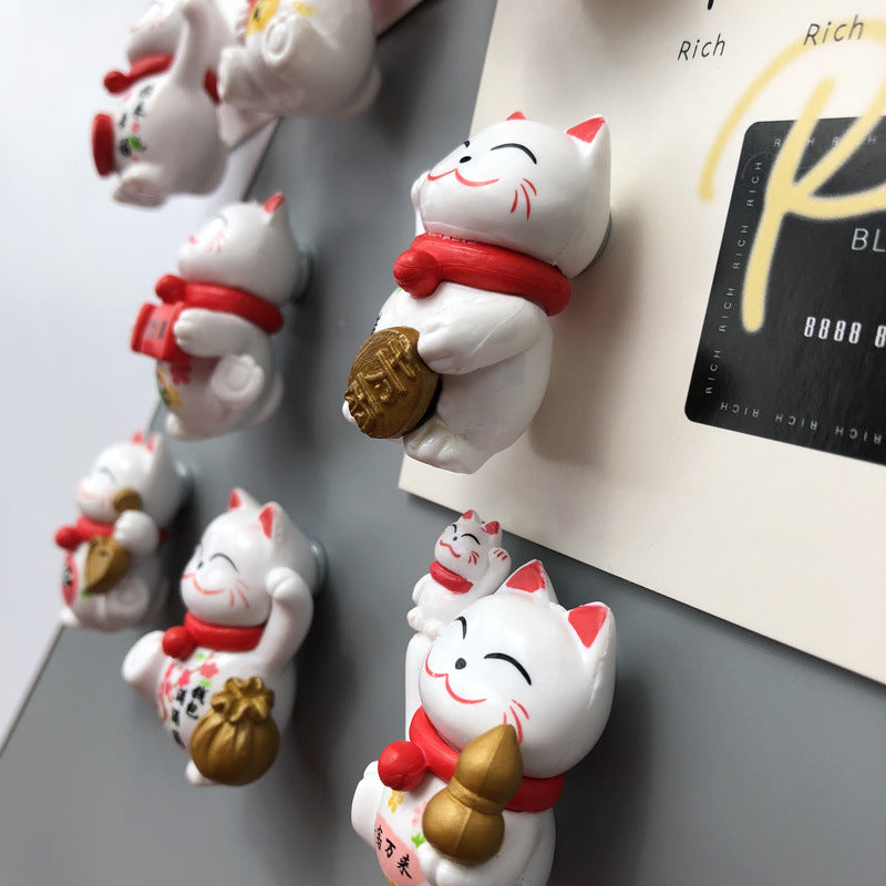 Lucky Cat Refrigerator Magnets Set of 8 by HitMyNeed