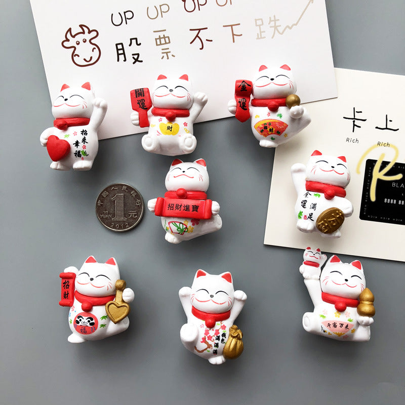 Lucky Cat Refrigerator Magnets Set of 8 by HitMyNeed