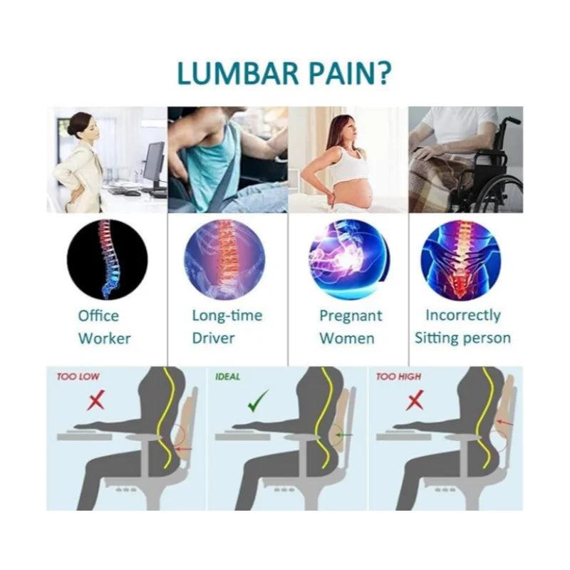 Lumbar Support Pillow for Office, Car & Gaming Chairs by HitMyNeed