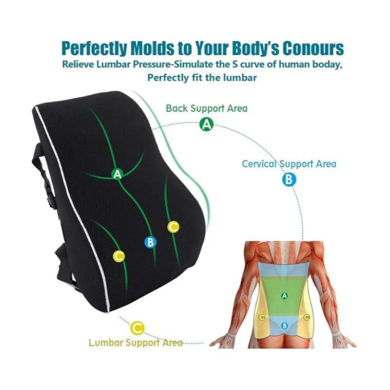 Lumbar Support Pillow for Office, Car & Gaming Chairs by HitMyNeed