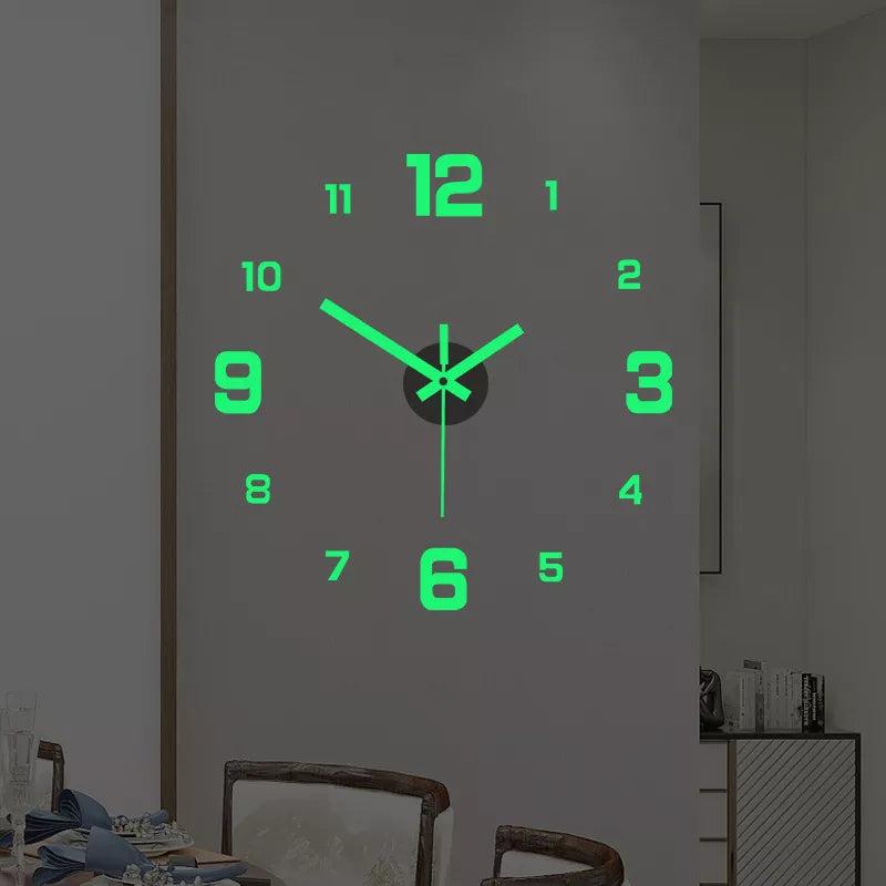 Luminous DIY Silent Wall Sticker Clock, 40 cm by HitMyNeed