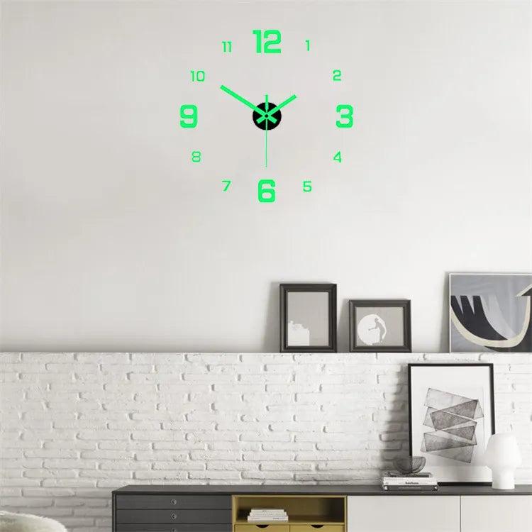Luminous DIY Silent Wall Sticker Clock, 40 cm by HitMyNeed