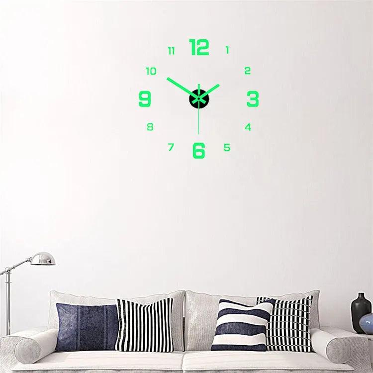 Luminous DIY Silent Wall Sticker Clock, 40 cm by HitMyNeed