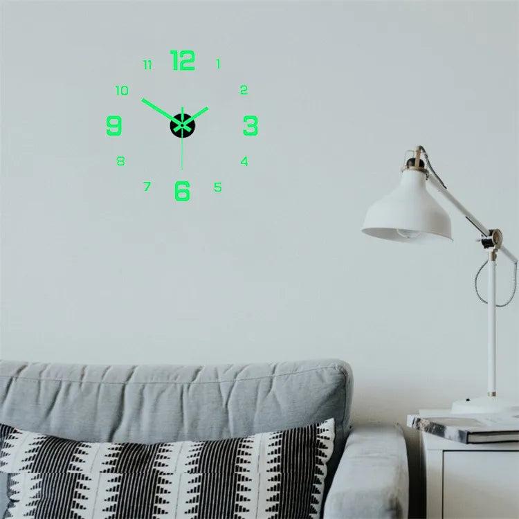 Luminous DIY Silent Wall Sticker Clock, 40 cm by HitMyNeed