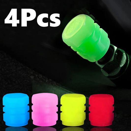 Luminous Fluorescent Valve Caps 4pcs - Green & Blue 4colors by HitMyNeed