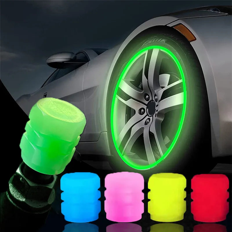 Luminous Fluorescent Valve Caps 4pcs - Green & Blue by HitMyNeed