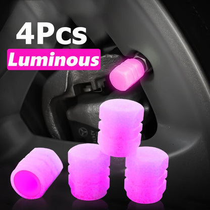 Luminous Fluorescent Valve Caps 4pcs - Green & Blue pink by HitMyNeed