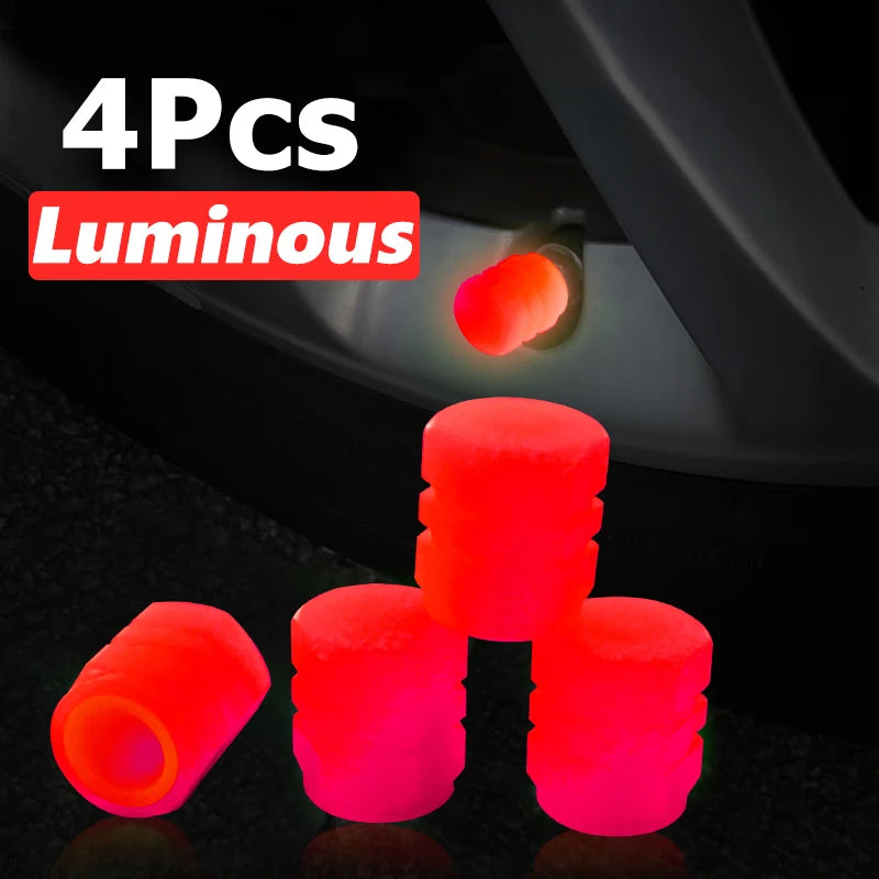Luminous Fluorescent Valve Caps 4pcs - Green & Blue red by HitMyNeed