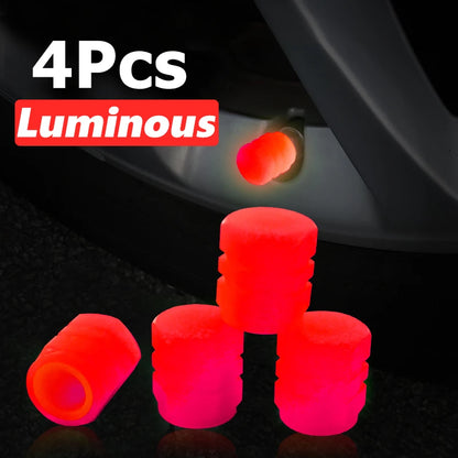 Luminous Fluorescent Valve Caps 4pcs - Green & Blue red by HitMyNeed