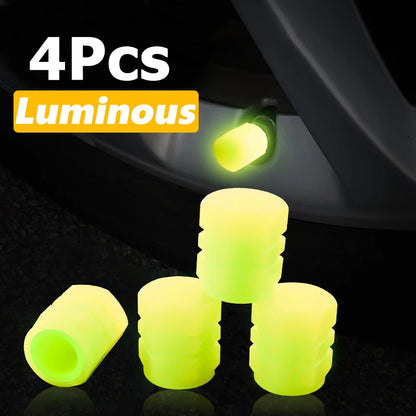 Luminous Fluorescent Valve Caps 4pcs - Green & Blue yellow by HitMyNeed