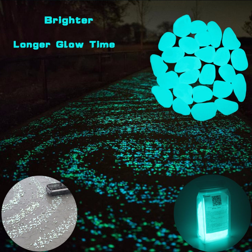 Luminous Glow in the Dark Garden Pebble Stones (50pc) by HitMyNeed