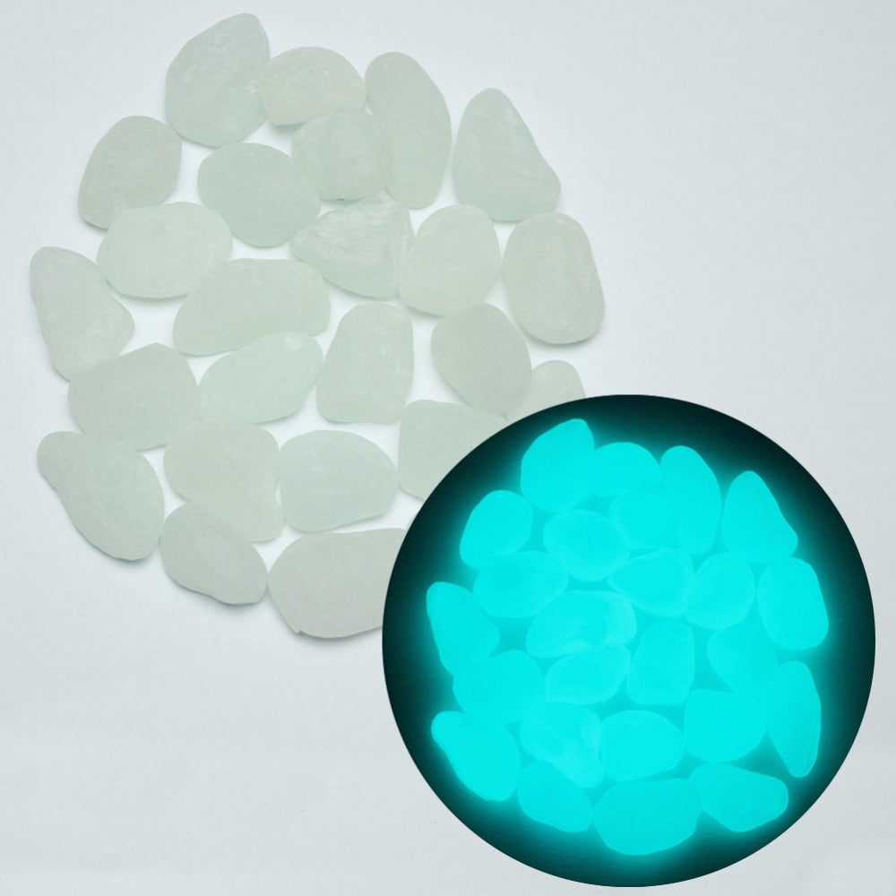 Luminous Glow in the Dark Garden Pebble Stones (50pc) by HitMyNeed