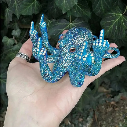 Luminous Middle-Finger Octopus Garden & Desk Statue by HitMyNeed