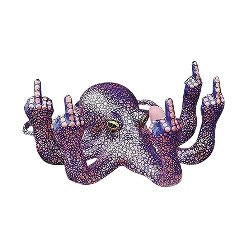 Luminous Middle-Finger Octopus Garden & Desk Statue by HitMyNeed