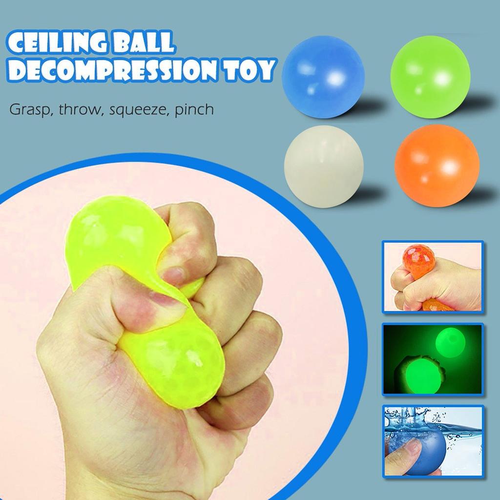 Luminous Sticky Wall Balls Set of 4 - Glow Throw Toys by HitMyNeed