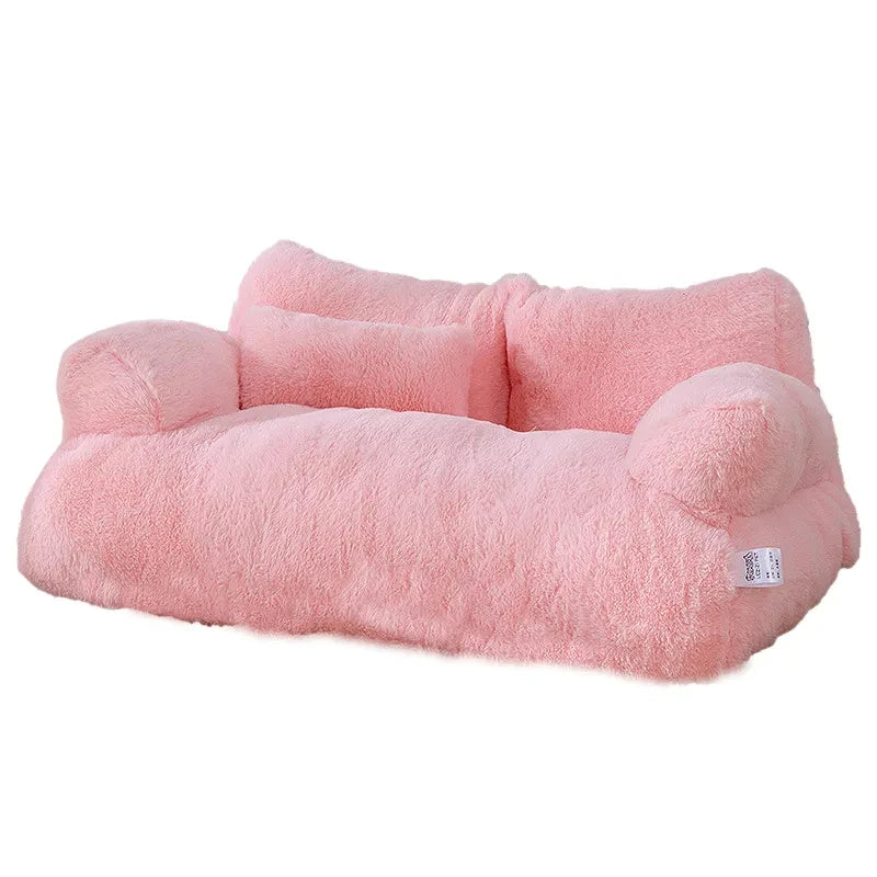 Luxury Winter Cat Bed Sofa for Cats & Small Dogs pink 55x38x18cm by HitMyNeed