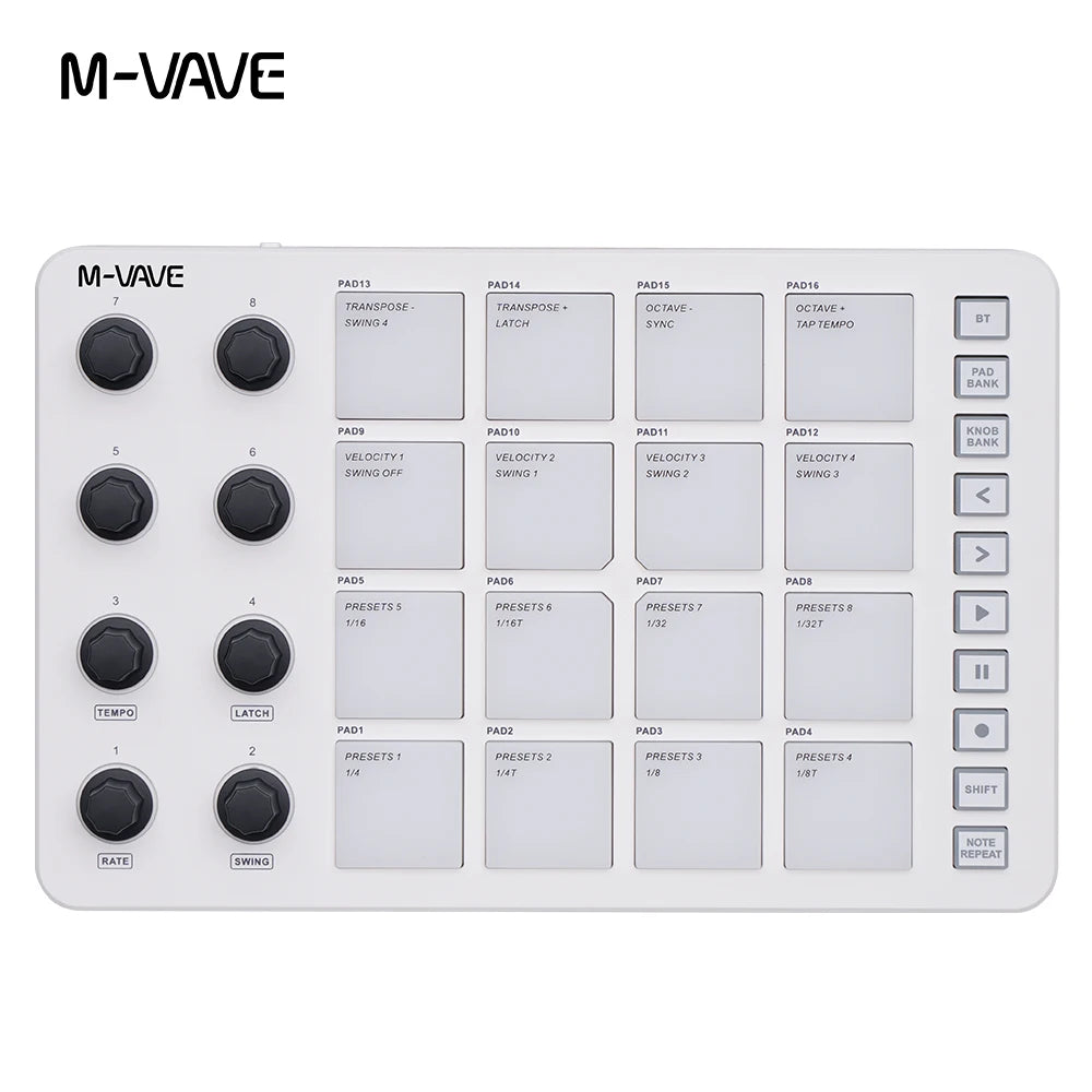 M-VAVE SMC-PAD Wireless USB-C MIDI Launch Pad by HitMyNeed