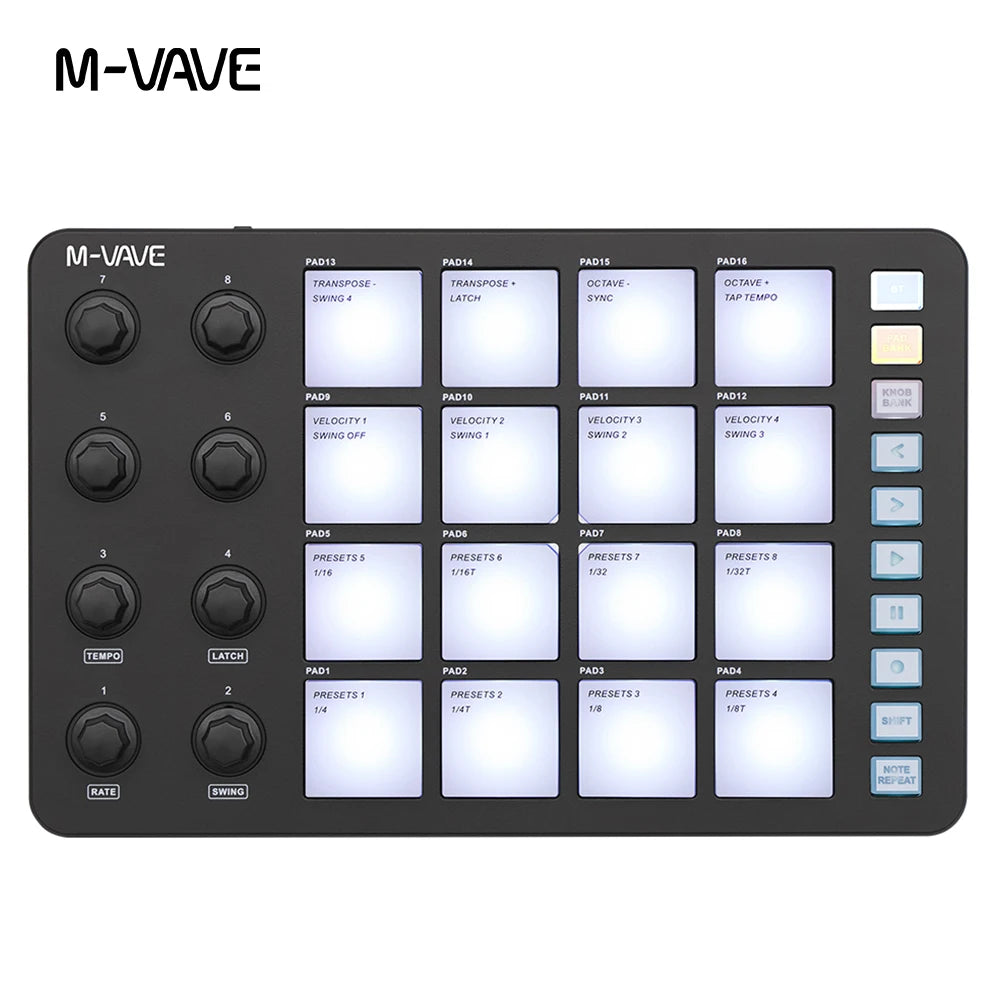 M-VAVE SMC-PAD Wireless USB-C MIDI Launch Pad by HitMyNeed