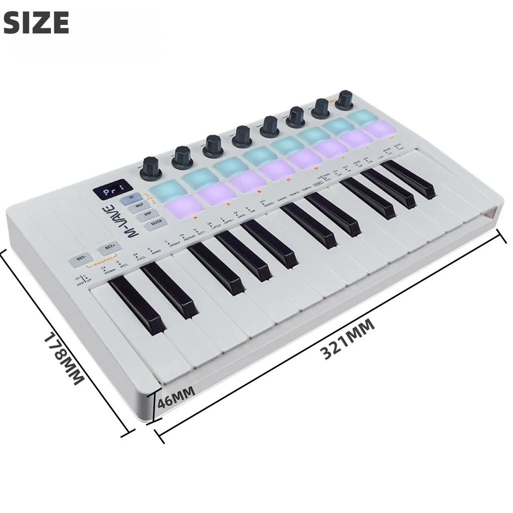 M-VAVE SMK-25 II 25-Key Wireless MIDI Pad Controller by HitMyNeed