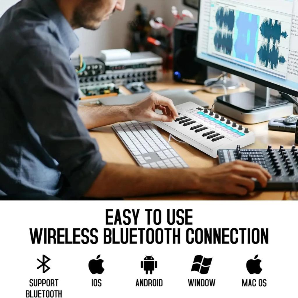 M-VAVE SMK-25 II 25-Key Wireless MIDI Pad Controller by HitMyNeed