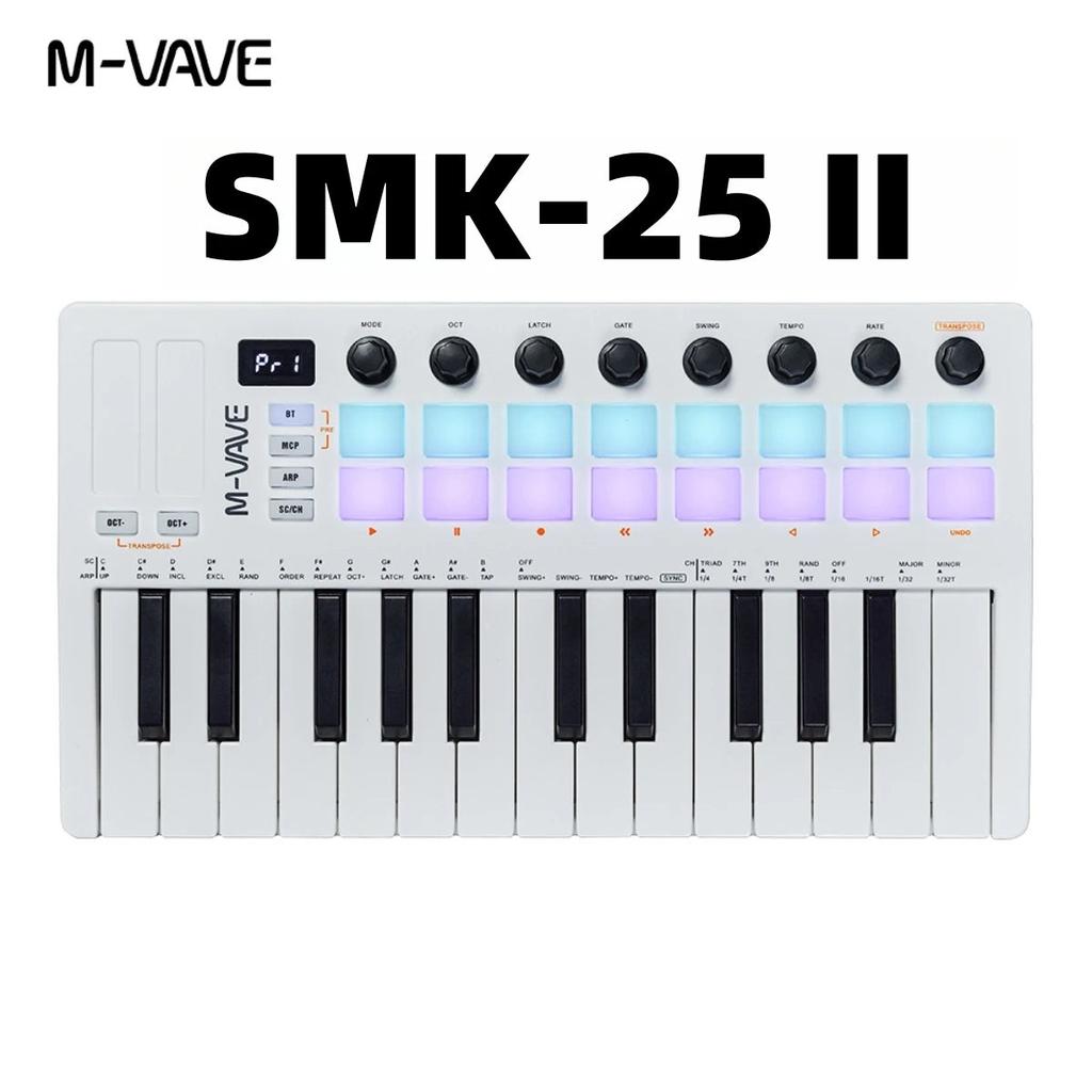 M-VAVE SMK-25 II 25-Key Wireless MIDI Pad Controller smk-25-ii-white by HitMyNeed