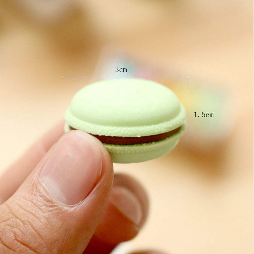 Macaron Erasers Set of 5 - Colorful School Supplies by HitMyNeed