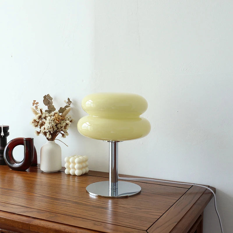 Macaron Glass Table Lamp with Trichromatic Dimming cream-color-a by HitMyNeed