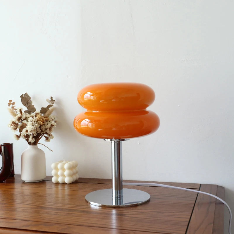 Macaron Glass Table Lamp with Trichromatic Dimming orange-a by HitMyNeed