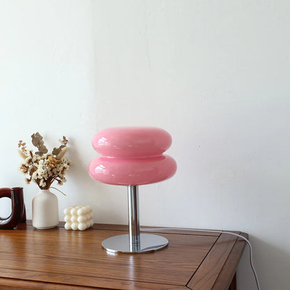 Macaron Glass Table Lamp with Trichromatic Dimming pink-a by HitMyNeed