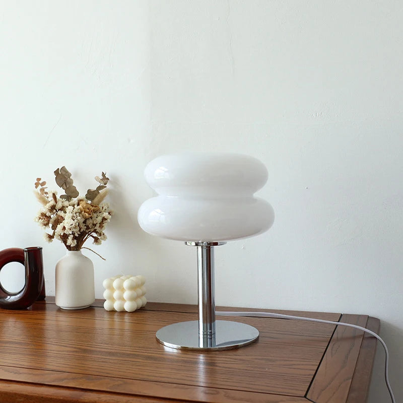 Macaron Glass Table Lamp with Trichromatic Dimming white-a by HitMyNeed