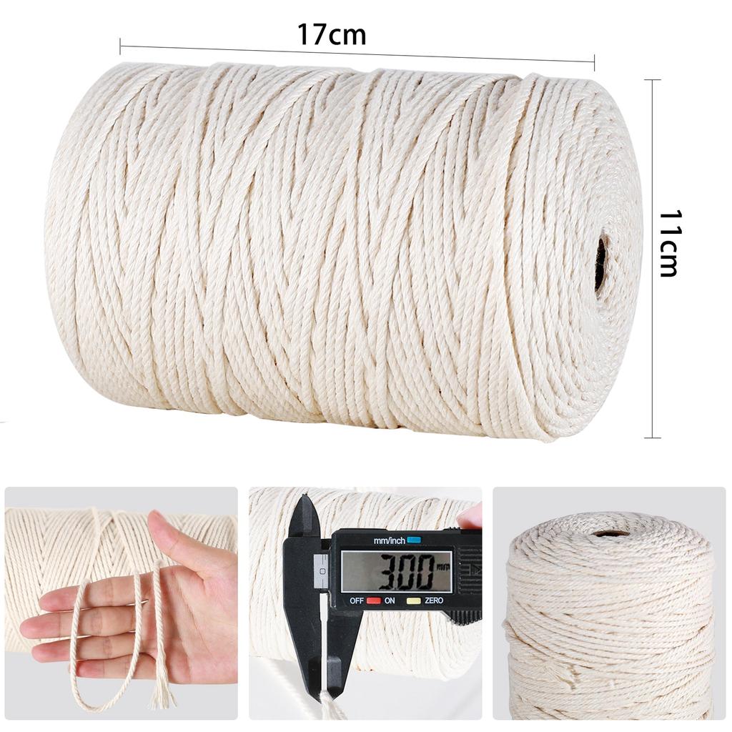Macrame Cotton Cord 3mm x 260m for DIY Projects by HitMyNeed